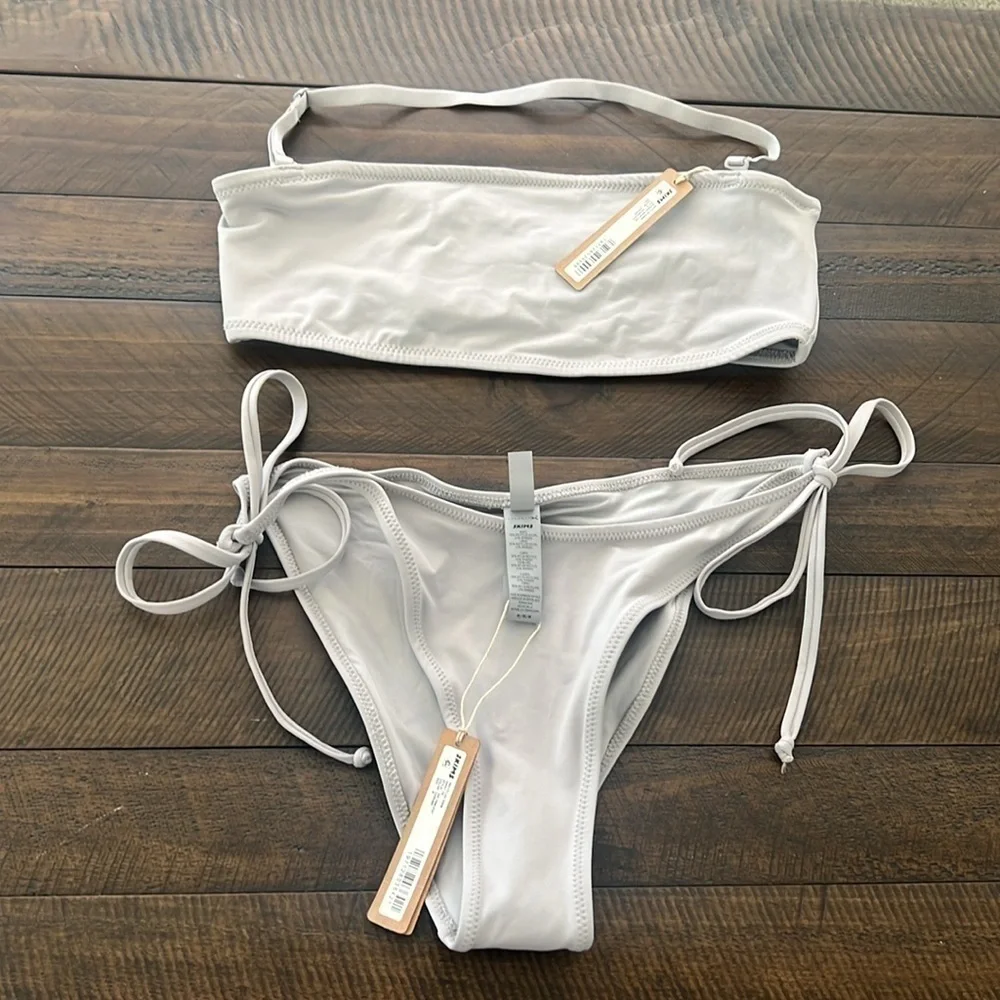 Skims Swim Bandeau Bikini Top/Dippy Tie Set
